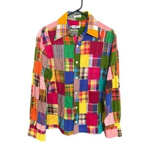 Vintage Madras Shirt Men’s Medium Long Sleeve Neiman Marcus Old Label